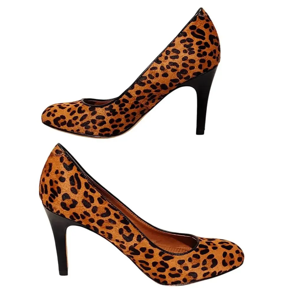 Corso Como Animal Print Stiletto High Heels Pumps Brown Black Womens Size 6.5